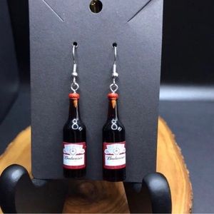 Budweiser Beer Bottle Earrings